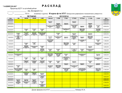 Расписание экзаменов на летнюю сессию 2013-14 уч. года.